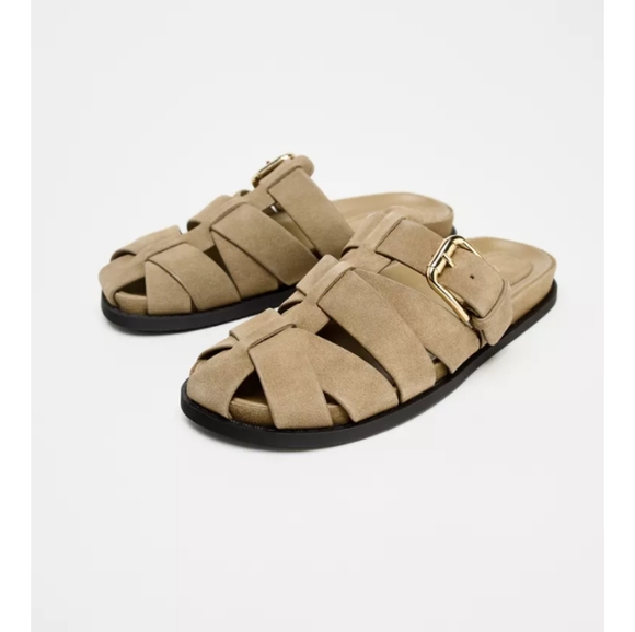 Zara Suede Fisherman Sandals - Picture 1 of 5